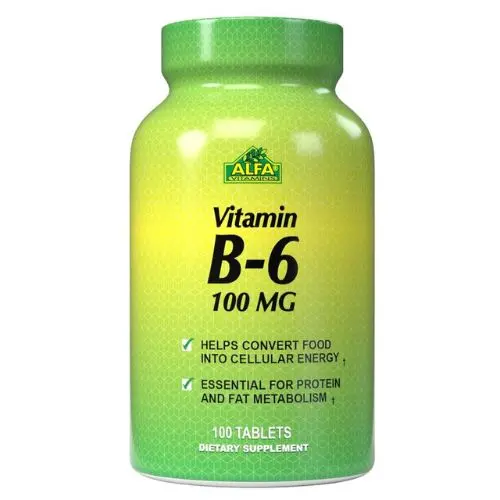 Suplemento Nutricional Alfa Vitamins Vitamin B-6 100mg 100 Tabletas 321-A
