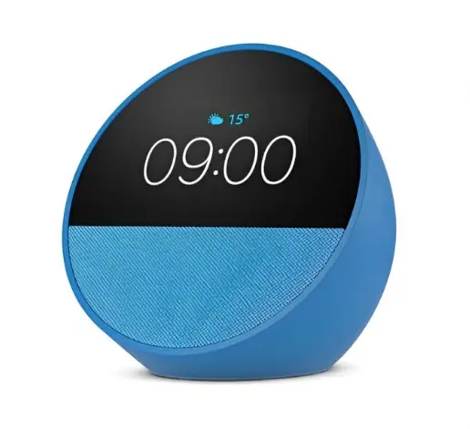 Parlante Amazon Echo Spot 2024 con Alexa Reloj con Alarma Azul B0BFC8DR7CB