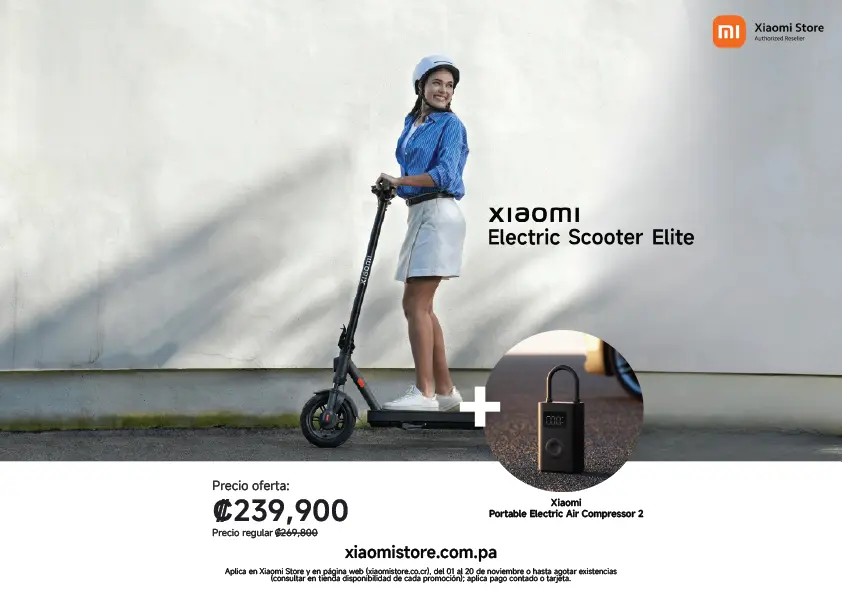 XIAOMI SCOOTER ELITE + XIAOMI PORTABLE AIR COMPRESOR
