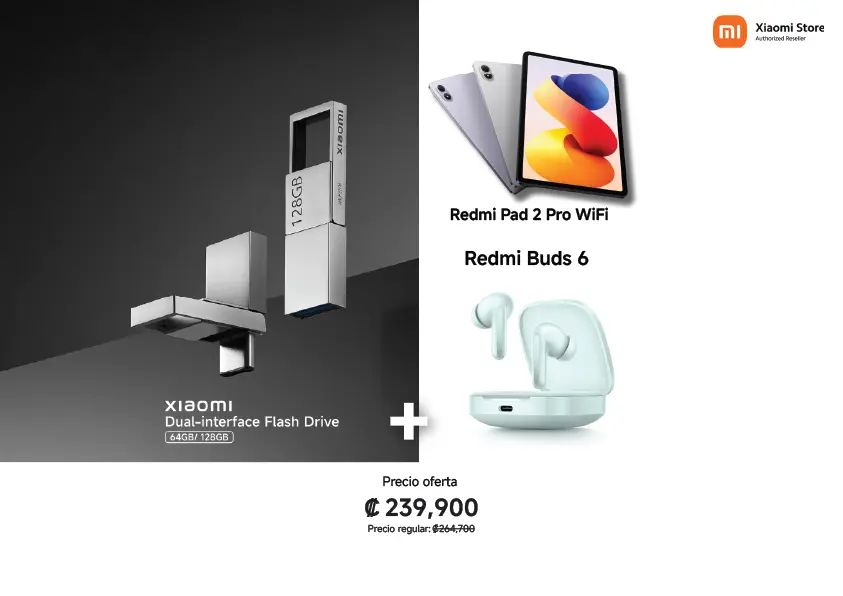 REDMI PAD 2 PRO + REDMI BUDS 6 + XIAOMI DUAL INTERF. FLASH DRIVE 64GB