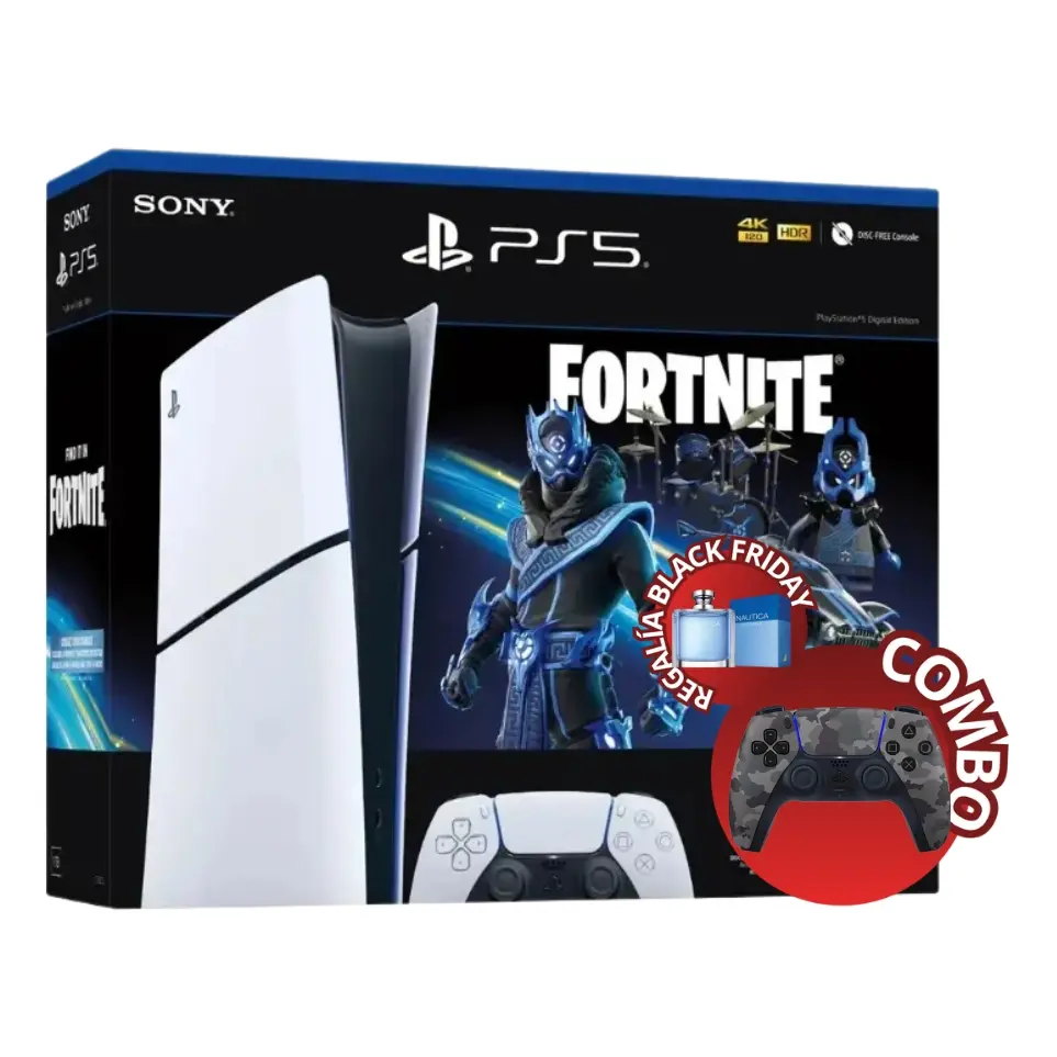Combo Consola PlayStation 5 Slim 1TB - Fortnite - Formato Digital + Control PlayStation 5 DualSense