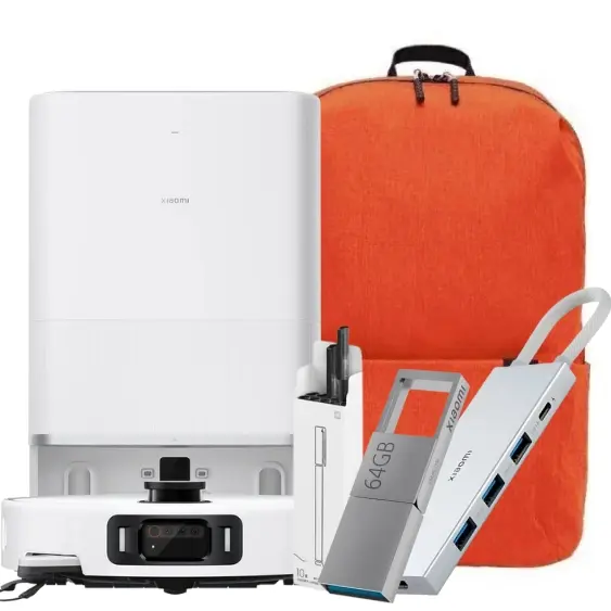 Xiaomi Robot Vacuum 5 Pro US + Xiaomi Mi Casual Daypack +Xiaomi 5 in 1 Hub Type C + Xiaomi Dual Interf. Flash Drive 128GB +Xiaomi Mi High-Capacity Gel Pen (10 Pack).