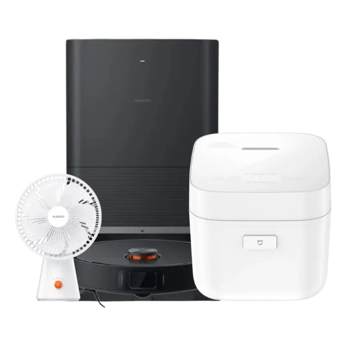 Xiaomi Robot Vacuum X20 Max + Xiaomi Multifunctional Rice Cooker 1.5L US + Xiaomi Rechargeable Mini Fan