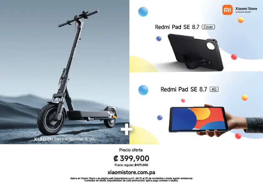 XIAOMI SCOOTER 5 PRO + REDMI PAD SE 8.7 4GB + REDMI PAD SE COVER 8.7