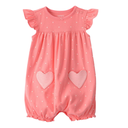 Romper corto coral con detalles de corazones