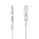 Cable de Audio Belkin Conector Lightning a 3,5mm 0.9M Blanco AV10172bt03-WHT